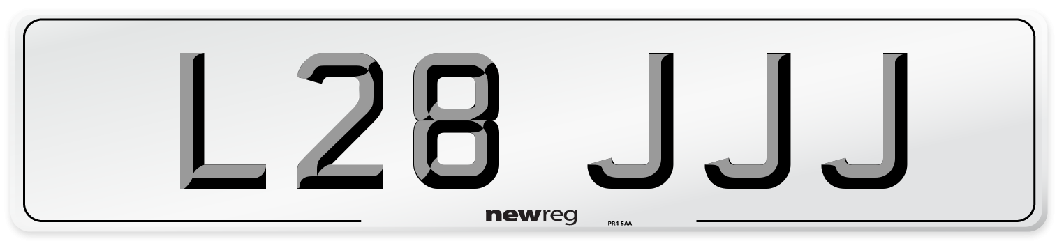 L28 JJJ Number Plate from New Reg